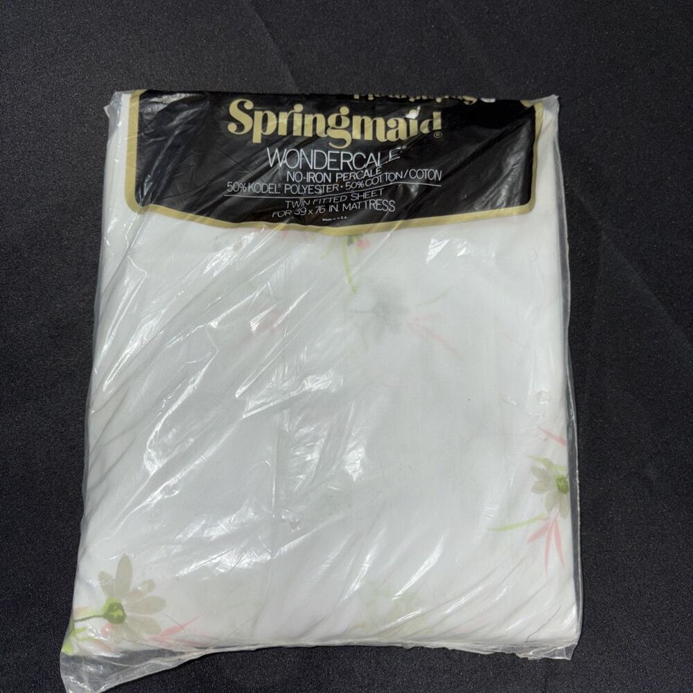 Vintage Spring maid 59/50 No Iron Percale Twin Fitted Sheet